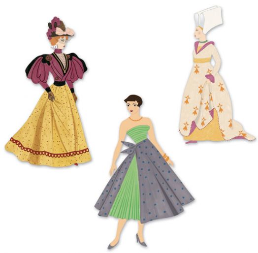 Комплект за оцветяване Djeco - Рокли през годините