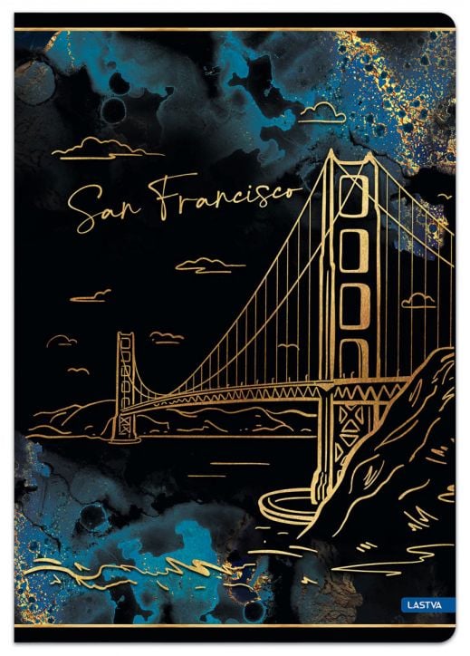 Тетрадка Lastva Gold City А4, 50 листа с широки редове