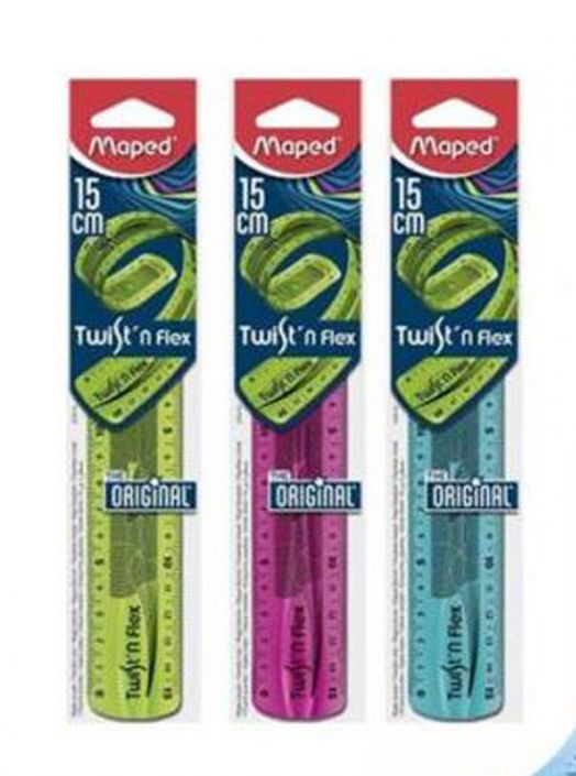 Гъвкава ученическа линийка Maped Twist'n Flex - Original, 15 см.