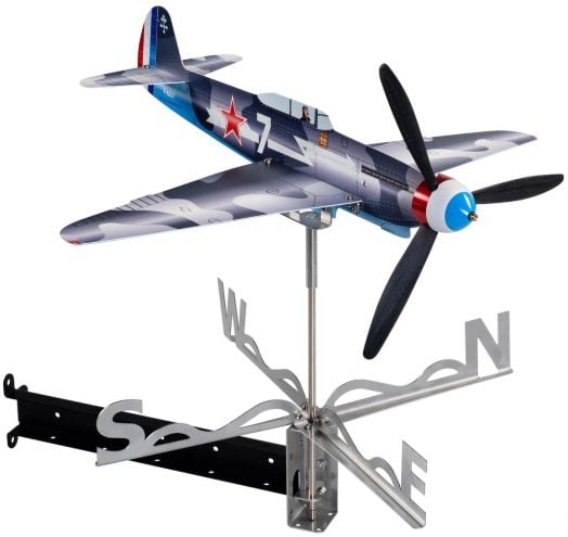 Комплект самолет - градински ветропоказател изтребител Yak9T с кардинални точки