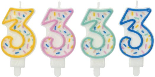 Свещ за рожден ден Folat Sprinkles - Цифра 3