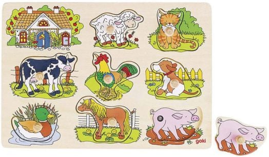 Музикален пъзел със скрити картинки Goki, ферма