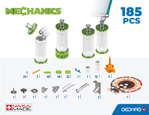 Магнитен конструктор Geomag Mechanics - Предизвикателство, 185 части