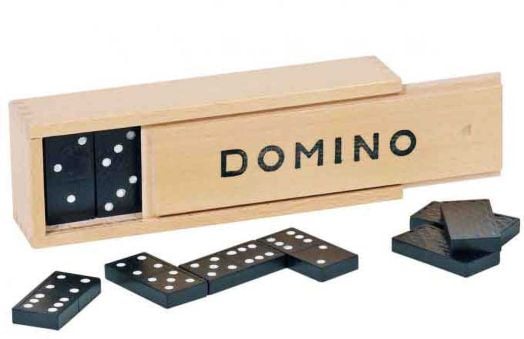Класическо домино в дървена кутия Goki, малко