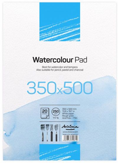 Скицник Drasca Watercolour Pad 35 х 50 см, 20 листа