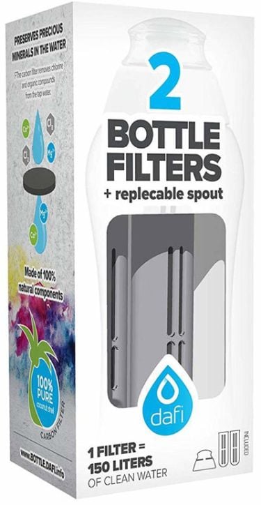Комплект филтри за бутилка Dafi + подарък капачка, сиви