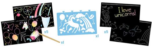 Творчески комплект Floss & Rock, Scratch and Play, Fantasy - Еднорог