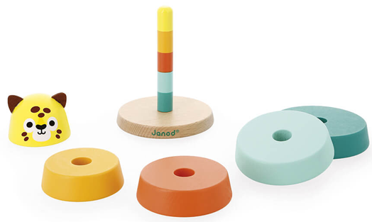 Дървена играчка за сортиране Janod Tropik - Ягуар