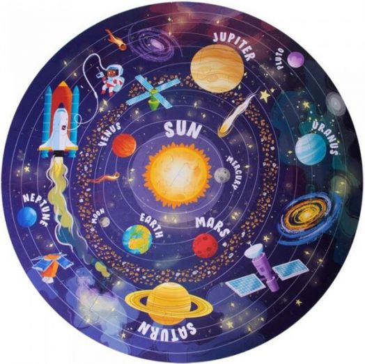 Кръгъл пъзел Apli Kids - Слънчевата система, 48 части