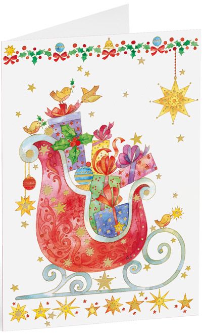 Коледна картичка Busquets: Шейна с подаръци