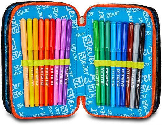 Ученически несесер Seven SJ Ever Rules с три отделения, пълен