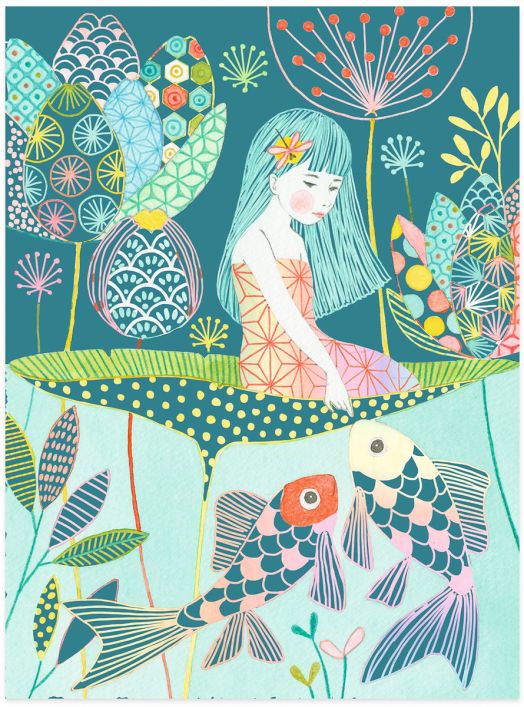 Комплект скреч картини Djeco - Езеро