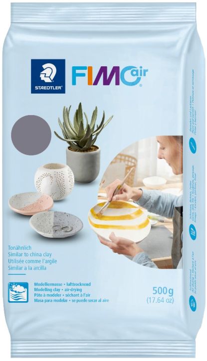Сива глинa за моделиране Fimo Air Baisic