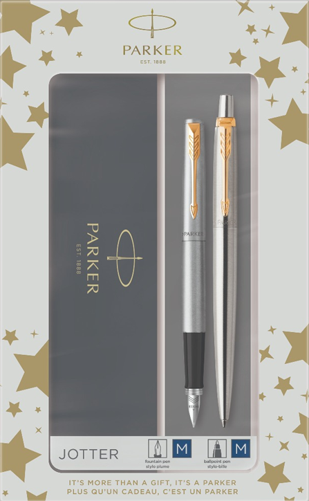 Комплект Parker - Химикалка и писалка Jotter Stainless Steel GT