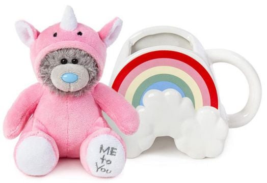 Комплект Me To You - Чаша с плюшено мече еднорог