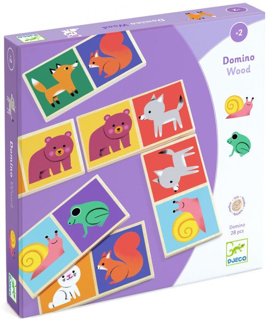 Детско дървенo домино Djeco - Животни