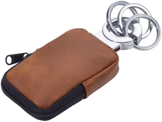 Ключодържател Troika с калъф - Clean Click, кафяв