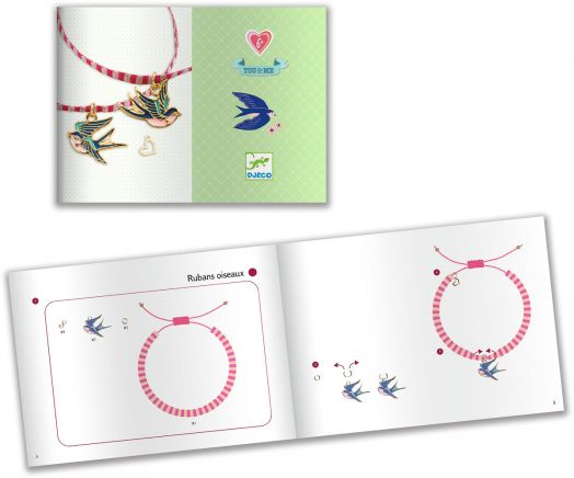 Креативен комплект Djeco: Направи си гривни - Птици