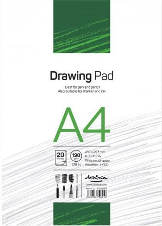 Скицник Drasca Drawing Pad А4, 20 листа