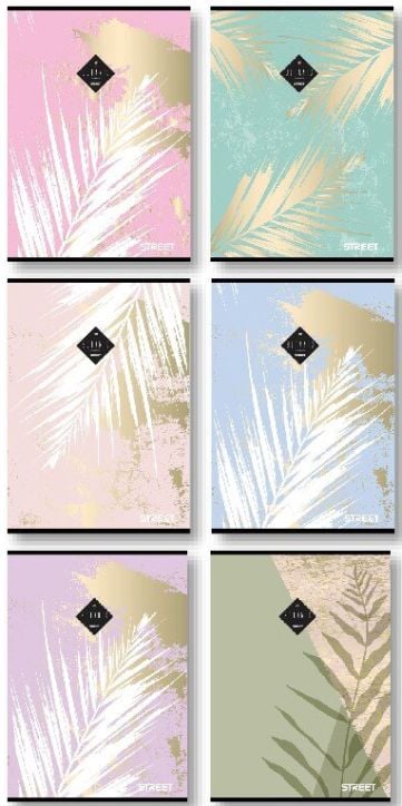 Тетрадка Street Botanical А4, 60 листа - широки редове