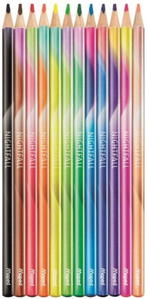 Цветни моливи Maped Nightfall, 12 цвята