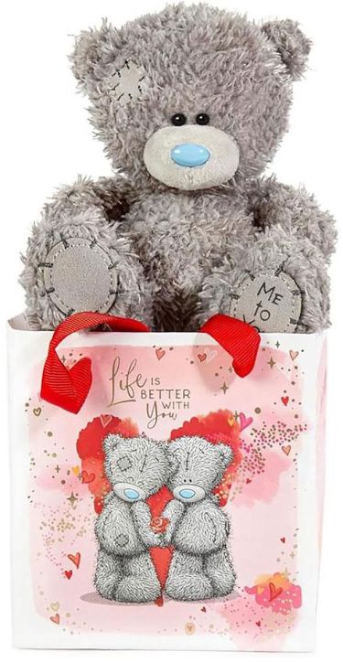 Плюшено мече Me To You в подаръчна торбичка Life is Better With You