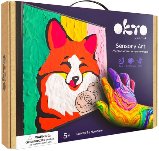 Творчески комплект Okto - Рисуване по номера с лек моделин - Лисица