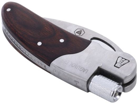 Сгъваем нож с фенерче Laguiole Hunting Dark Brown