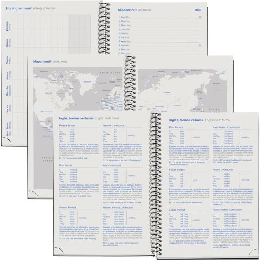 Тефтер - органайзер Miquelrius Eco Confetti от септември 2025 до юни 2026 г., ден на страница