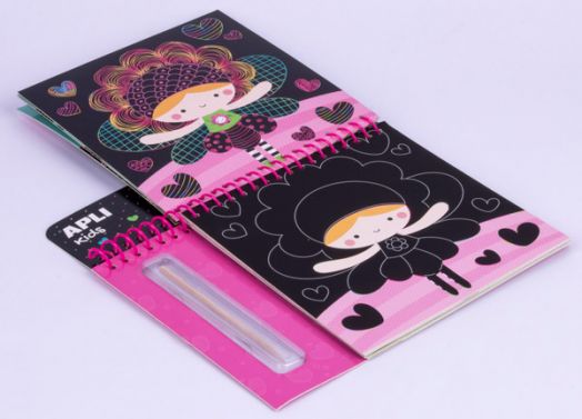 Книжка за рисуване със скреч страници Apli Kids - Фея