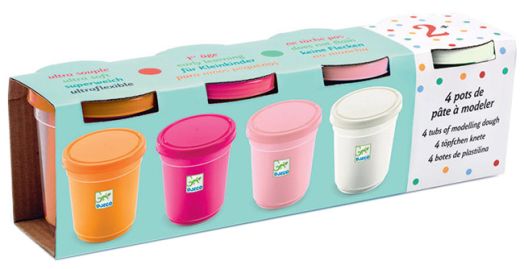 Комплект пластилин Djeco - Sweet colours, 4 цвята