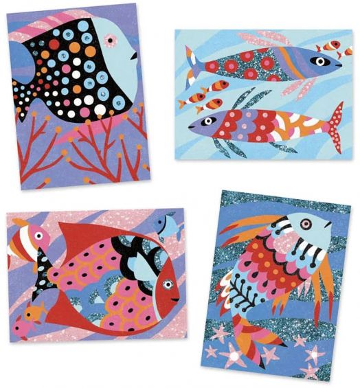 Комплект за рисуване с пясък Fish Rainbows Djeco