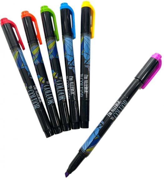 Комплект текстмаркери Blue Sky - Wednesday, 6 цвята