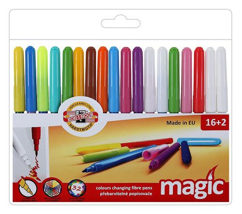 Магически флумастери Koh-I-Noor Magic, 18 цвята