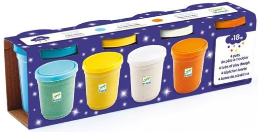 Комплект пластилин Djeco, блестящи цветове