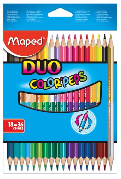 Цветни моливи Maped Color'Peps Duo, 18 бр., 36 цвята