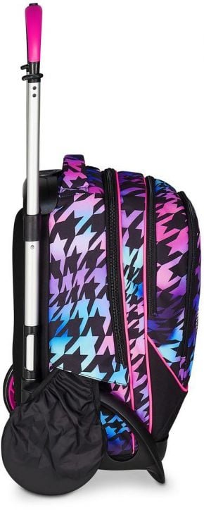 Ученическа раница на колела Seven Detach Glow Love и телескопична дръжка