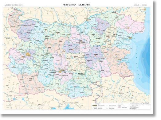 Голяма двустранна карта на България