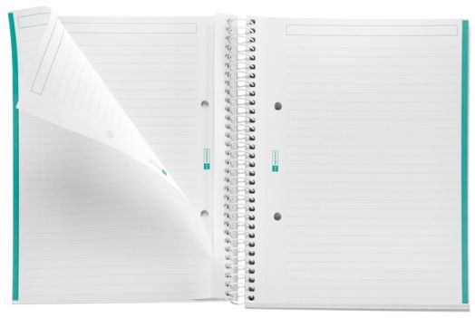 Тетрадка Miquelrius Emotions А5 със спирала, 80 листа на широки редове, тюркоаз