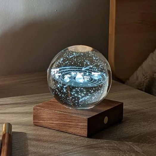 Нощна лампа Gingko Amber Crystal Light Solar System