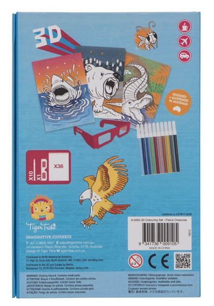 Творчески 3D комплект Tiger Tribe Fierce Creatures за оцветяване