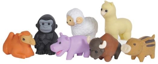 Комплект гумички Iwako - Животни в саваната, 7 бр.