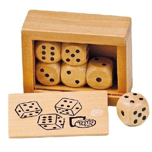 Кутия Goki с 6 дървени зара