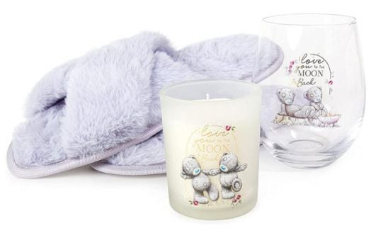 Комплект Me To You - Пантофи, чаша за вино и свещ