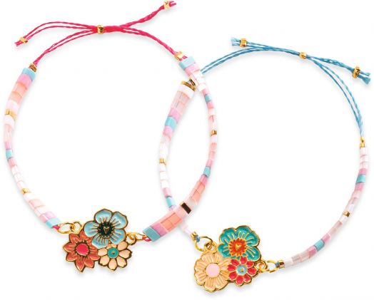 Креативен комплект Djeco: Направи си гривни - Цветя