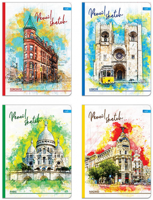 Тетрадка Lastva Sketch, A5, 96 листа, широки редове