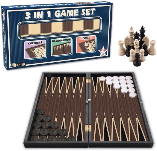 Комплект Star 3 в 1 - Шах, Табла и Дама