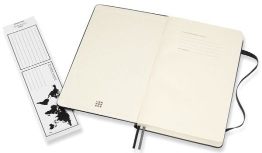 Черен тефтер Moleskine Classic Notebook Plain Expanded Version Black с твърди корици и бели нелинирани листа