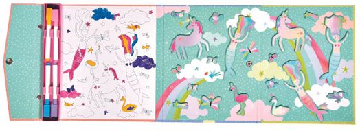 Игра с магнити и оцветяване Floss & Rock, Magnetic Multi Play scenes, Fantasy - Еднорог