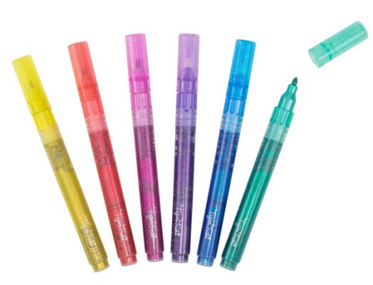 Комплект маркери с брокат Tiger Tribe, 6 цвята